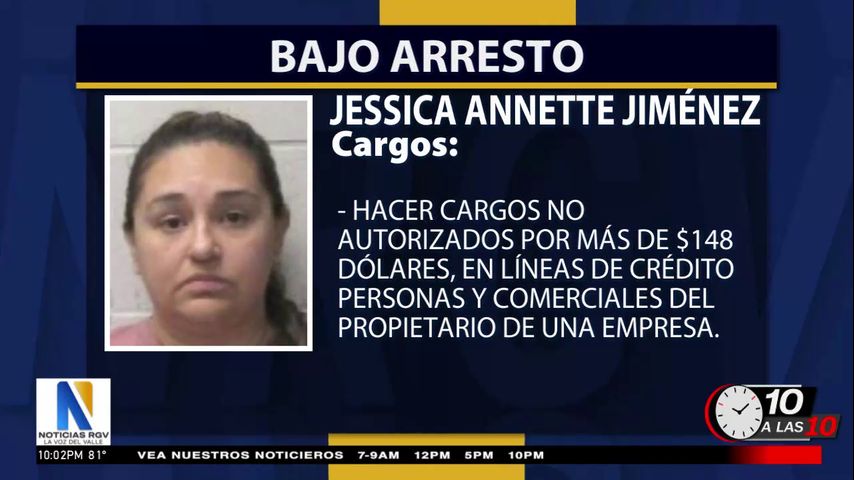 Arrestan a una mujer de Harlingen por presunto robo de más de $140.000 dólares a su empleador