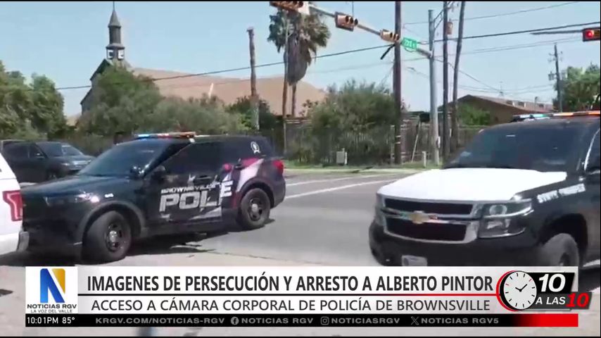 Cámara corporal de policía de Brownsville muestra persecución y arresto de Alberto Pintor