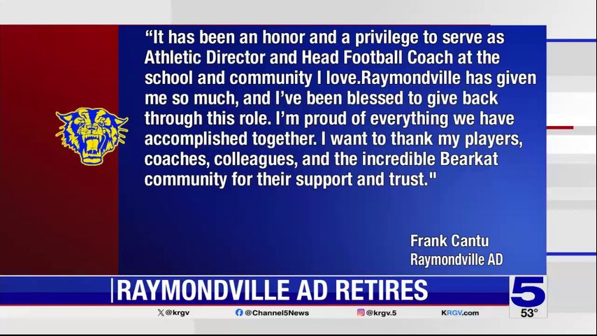 Raymondville head football coach and athletic director Frank Cantu retires