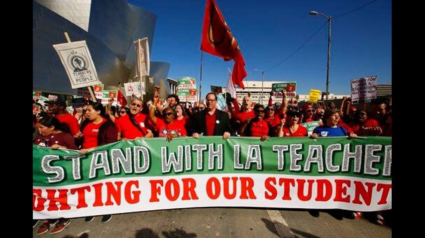 The Latest: Tens Of Thousands Of Los Angeles Teachers Strike