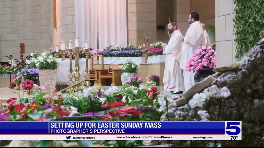 Photographer's Perspective: Setting up for Easter Sunday Mass