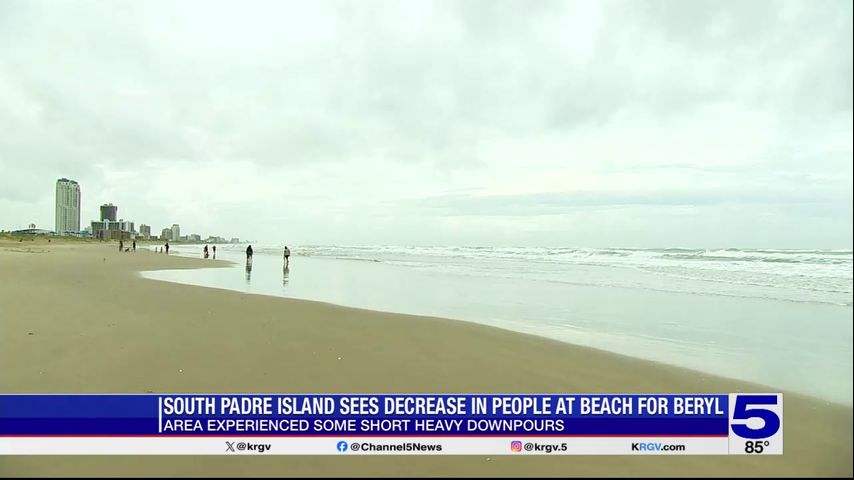 South Padre Island sees decrease in people at the beach due to Tropical Storm Beryl