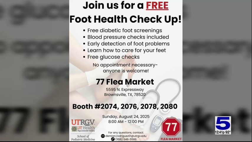 UTRGV will provide free diabetic foot screenings in Brownsville