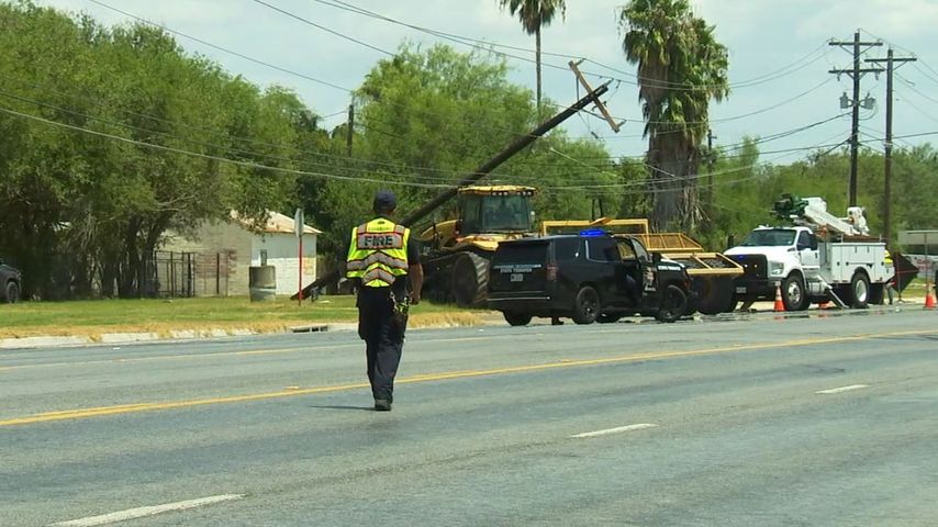 Edinburg road reopens after vehicle crashes into power pole