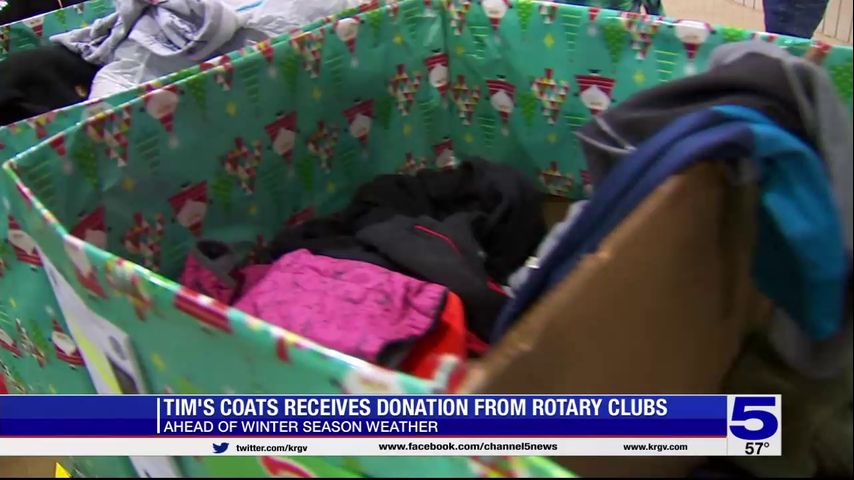 Tim's Coats receives donation from rotary clubs of South Texas ahead of winter season weather