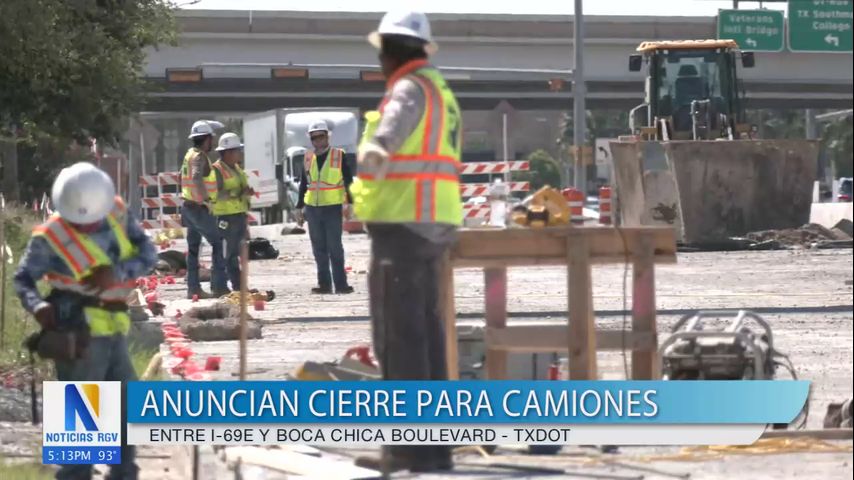 Prohíben paso de camiones en tramo de I-69E por obras de TxDOT