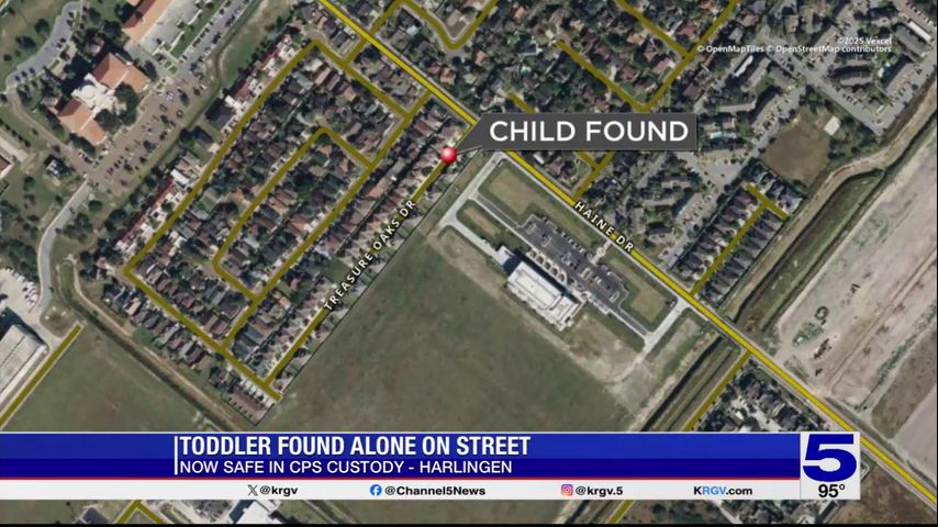 2-year-old Harlingen child found wandering the streets alone