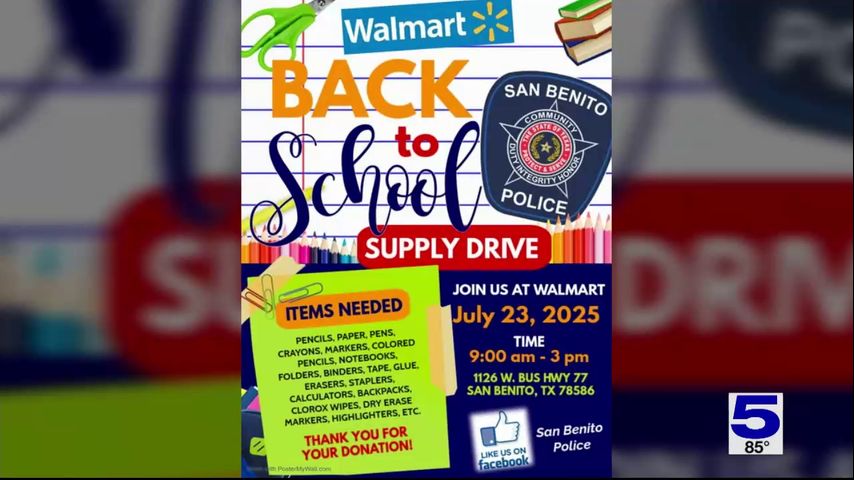 San Benito police collecting school supply donations