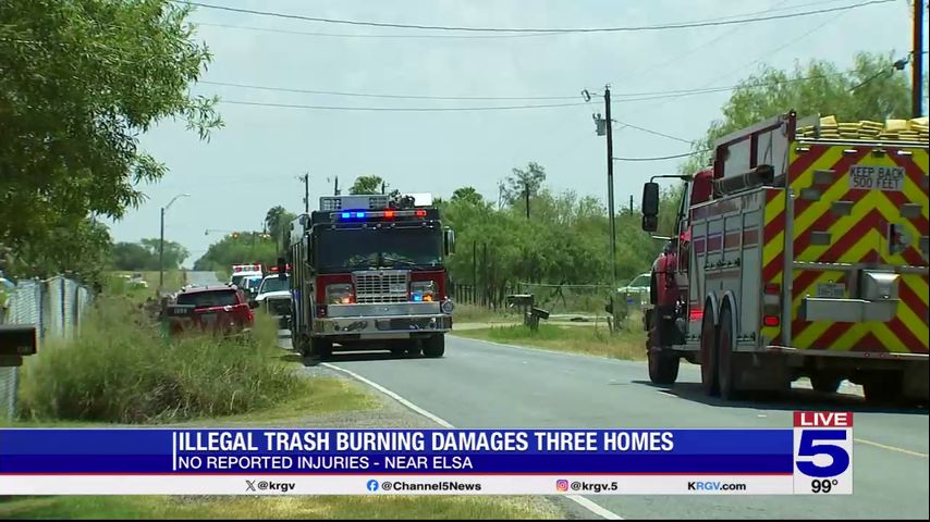 Illegal trash burning destroys home, damages 2 others near Elsa
