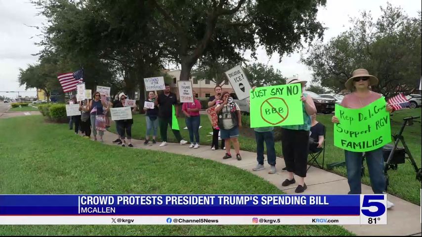 Trump's tax bill protested outside Monica De La Cruz's office in McAllen