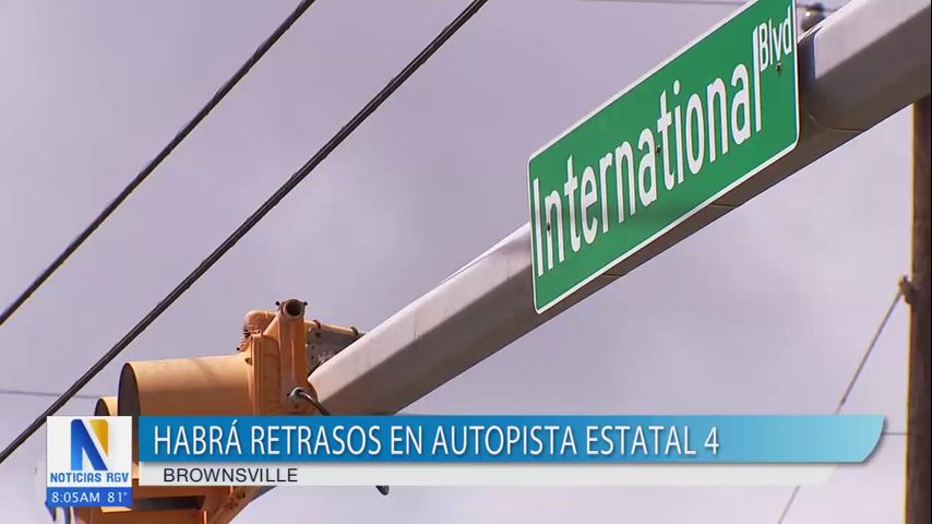 Alerta de tráfico en la autopista estatal 4 de Brownsville