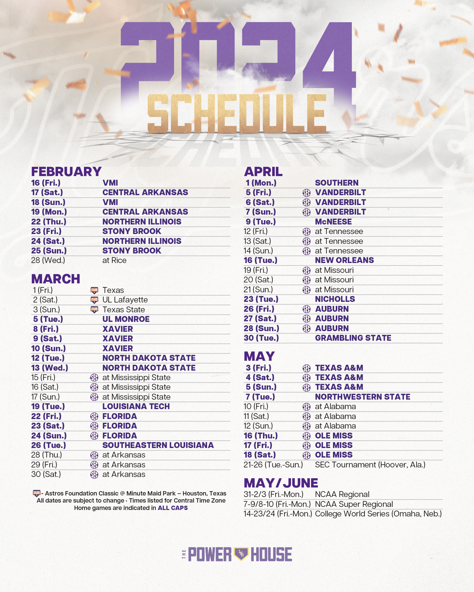 Lsu Baseball Schedule 2024 Pdf Karyl Marylin