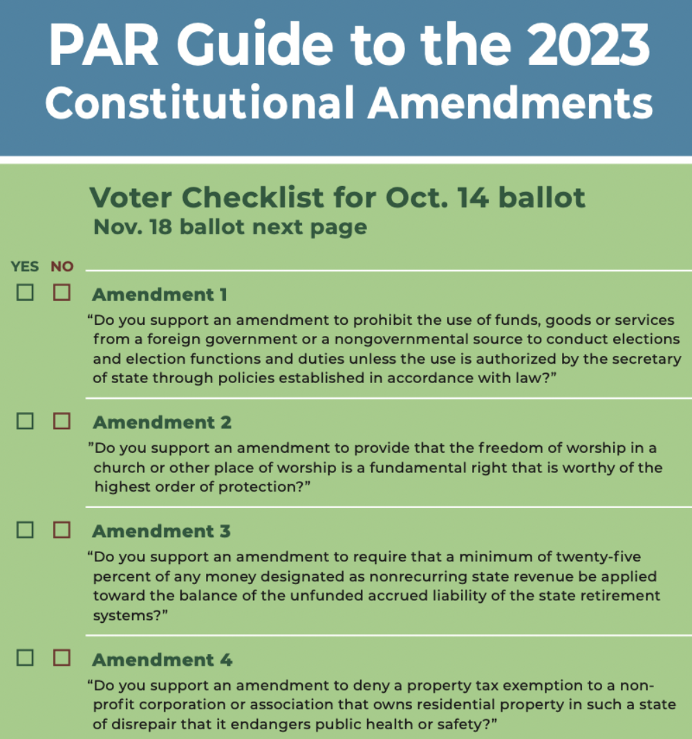 PAR Louisiana releases guide to amendments on the ballot