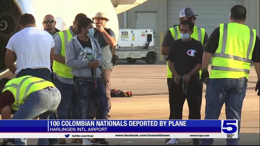 Colombian nationals deported by plane at Harlingen International Airport