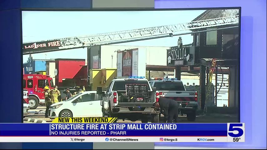 Pharr Fire Department contain fire at strip mall