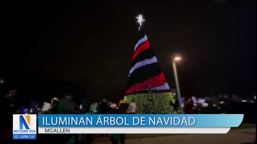 McAllen inaugura la Navidad con árbol digital y fuegos artificiales