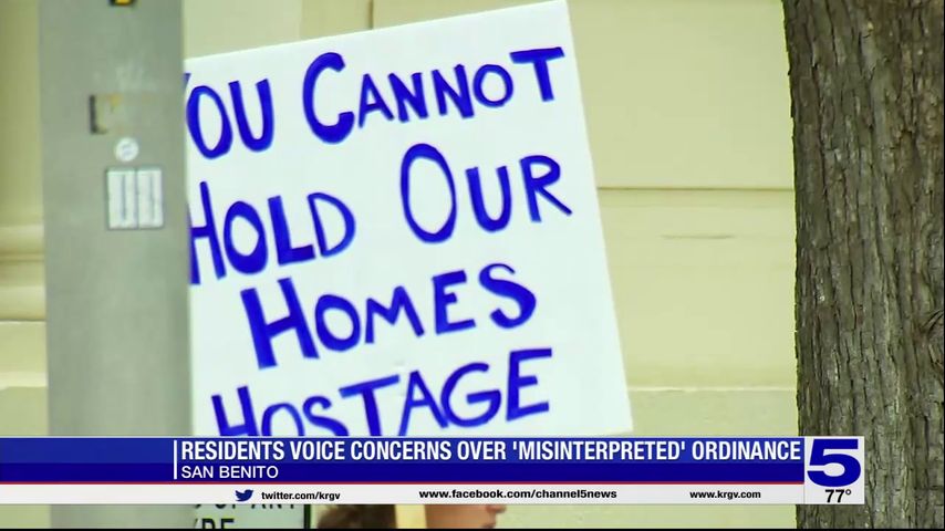 San Benito residents protest ordinance halting construction work on homes