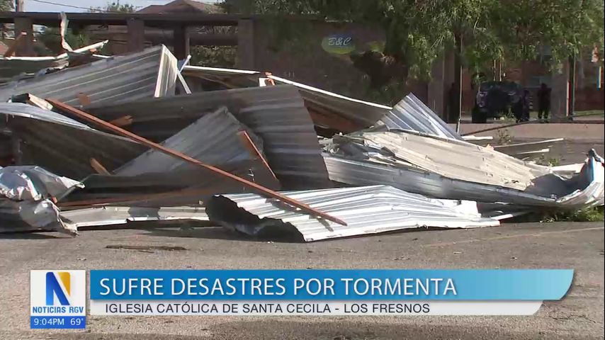 Iglesia Católica en Los Fresnos sufre daños debido a la tormenta