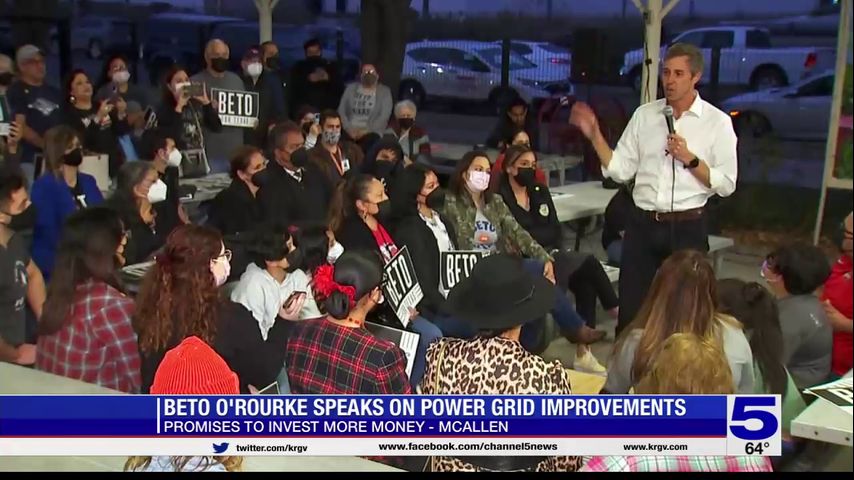 Beto O'Rourke discusses need for power grid improvements during campaign rally in McAllen