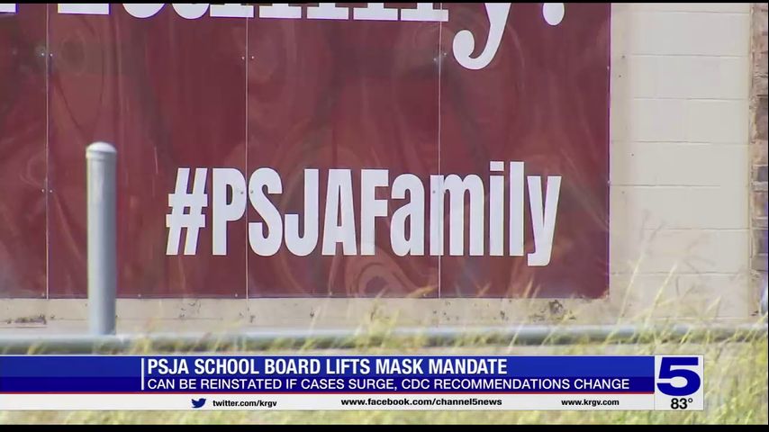 PSJA ISD school board lifts mask mandate