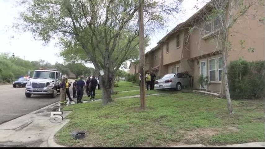 Car Crashes into Apartment Complex, Injuring 2