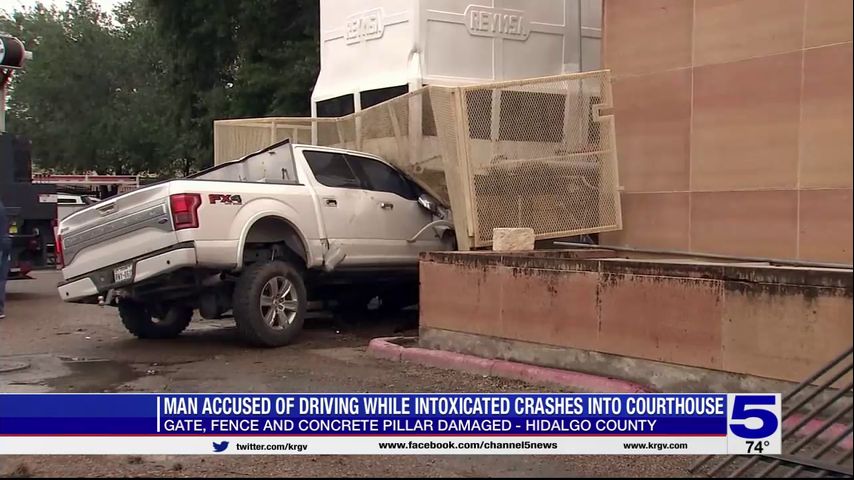 Hidalgo County Courthouse resuming normal business hours after vehicle crashes into it