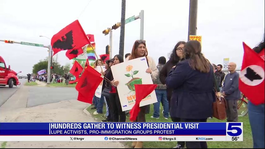 Supporters and critics gather during Biden’s Valley visit