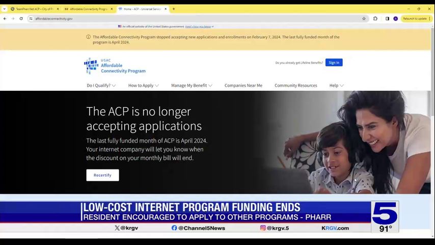 Funding for low-cost internet program ends