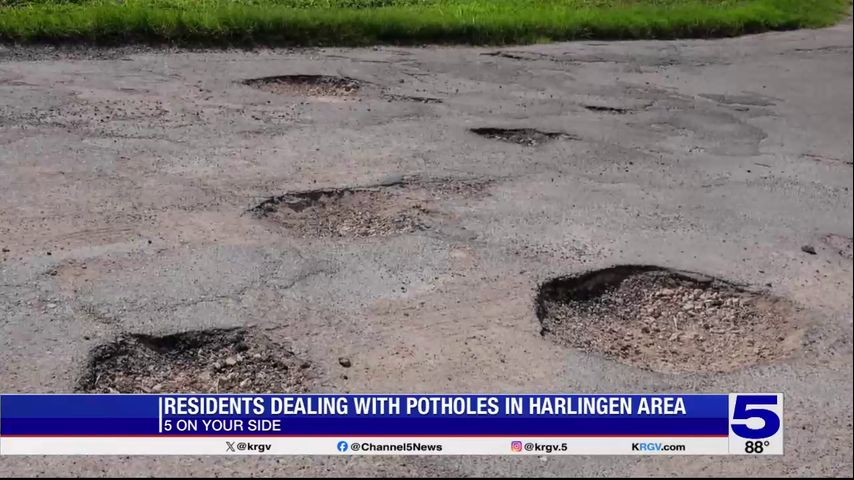 5 On Your Side: Residents seeking help to fix potholes in street near Harlingen