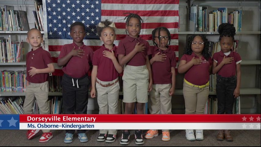The Pledge of Allegiance, Dorseyville Elementary, Ms. Osborne, Kindergarten