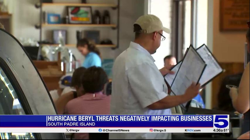 South Padre Island businesses say they're being impacted by Hurricane Beryl's approach