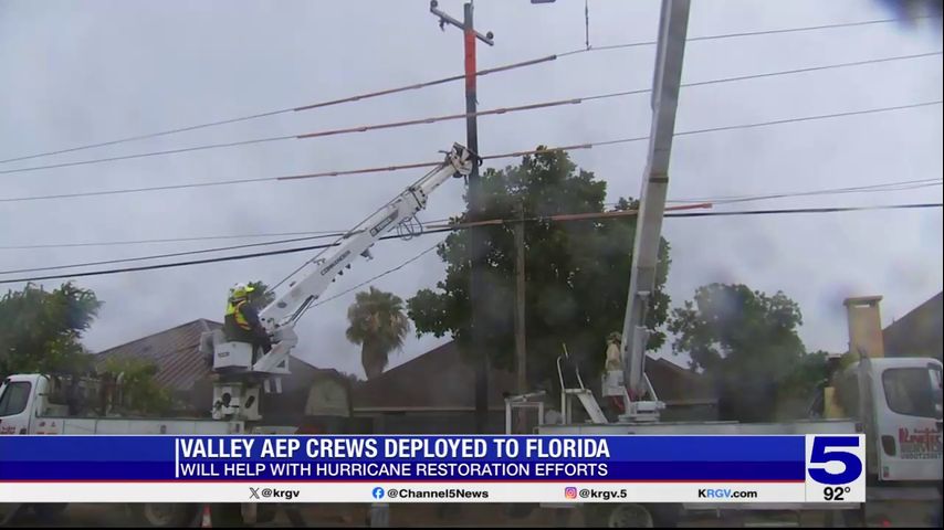 Valley AEP Texas crews deployed to Florida ahead of Hurricane Milton