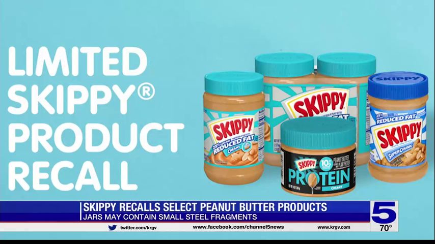 Skippy peanut butter products recalled due to possible steel fragments