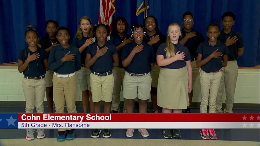 The Pledge of Allegiance: Cohn Elementary School - Mrs. Ransome, 5th Grade