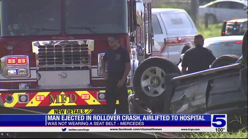 Driver ejected from vehicle in Mercedes rollover crash, airlifted to ...
