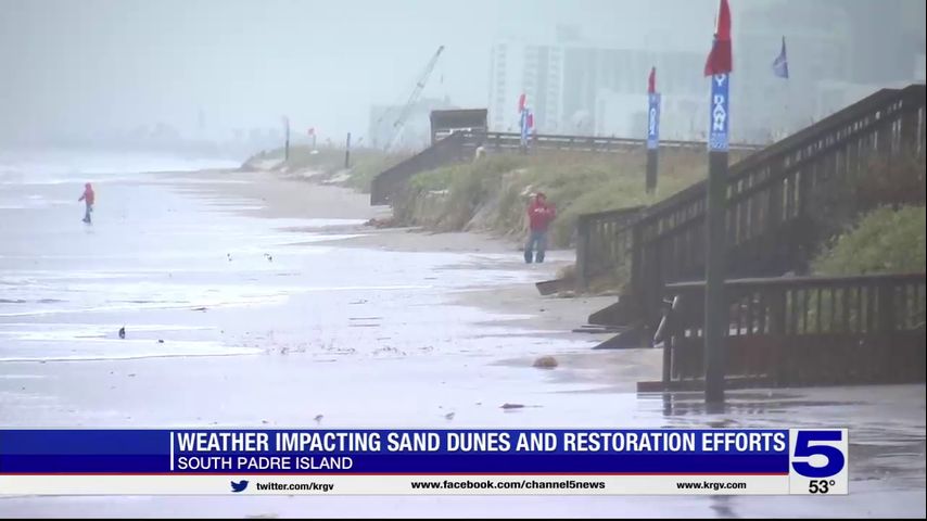 Weather impacting dunes at South Padre Island