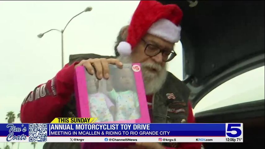 Motorcyclists collecting donations for annual toy drive for kids in Starr County