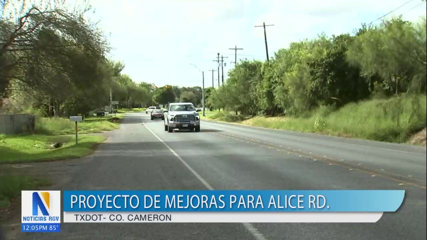 Departamento de Transporte en condado Cameron anuncio nuevo proyecto de mejoras para Alice Rd