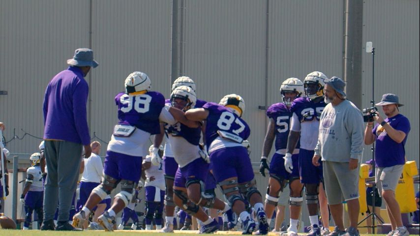 Brian Kelly looks for an improved LSU defensive line for the 2024 season