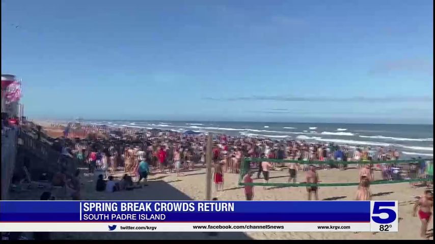 Large crowds of spring breakers return to South Padre Island