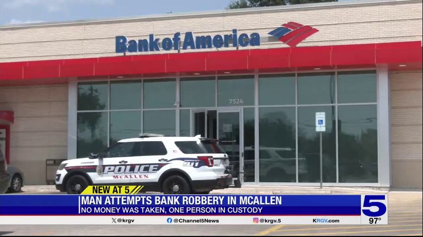 McAllen police: One suspect arrested in attempted bank robbery