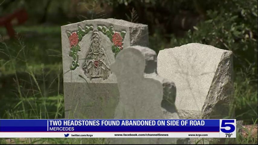 Headstones found on side of the road in Mercedes, police looking for 'rightful owners'