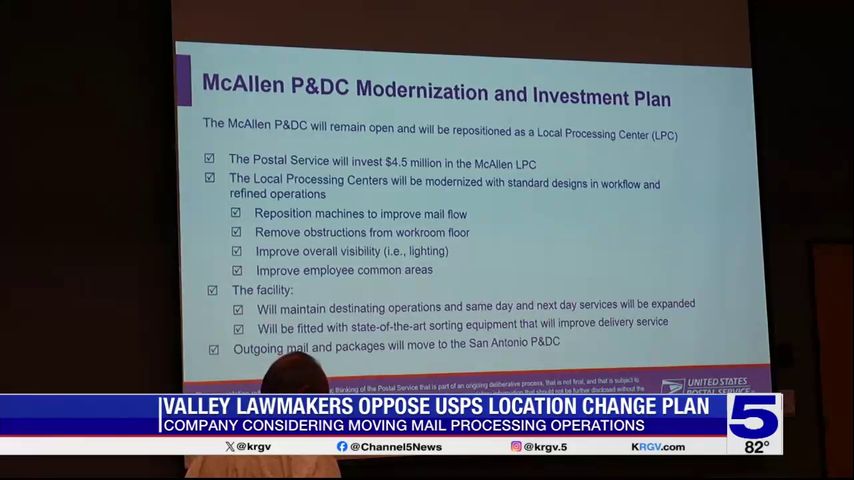 Valley lawmakers sign letter opposing moving McAllen postal service operations to San Antonio