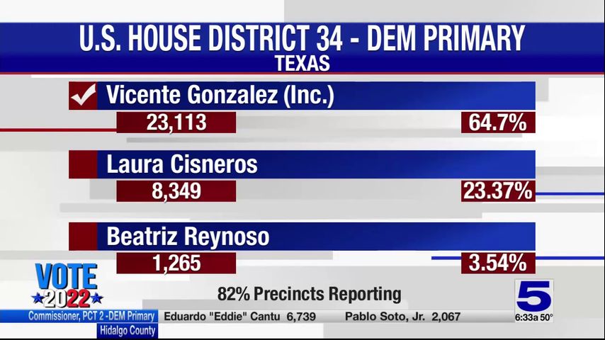 Unofficial election results: Vicente Gonzalez, Mayra Flores win ...