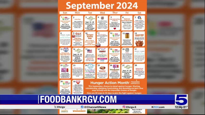 Food Bank RGV urging the public to donate in honor of Hunger Action Day