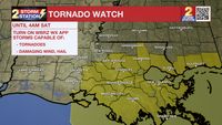 UPDATE: A Tornado Watch is in effect for southeast Louisiana until 4am Saturday