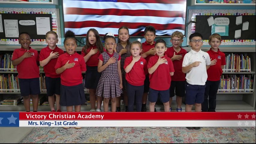 The Pledge of Allegiance, Victory Christian Academy, Mrs. King, 1st Grade