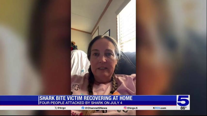 South Padre Island shark bite victim recovering at home in Dallas