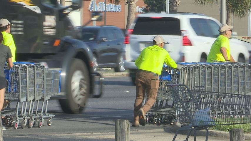 Community clean up group returns Walmart shopping carts from encampment after company failed to collect