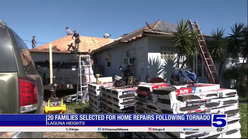 20 families in Laguna Heights selected for home repairs following tornado